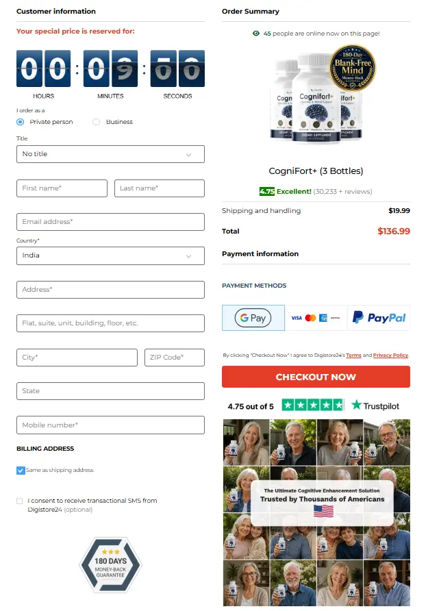 Cognifort Secure Checkout Page